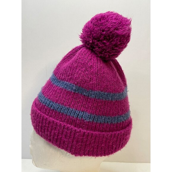 Columbia Sports beanie hat cap youth one size 9" knit pom pom purple - Picture 7 of 11